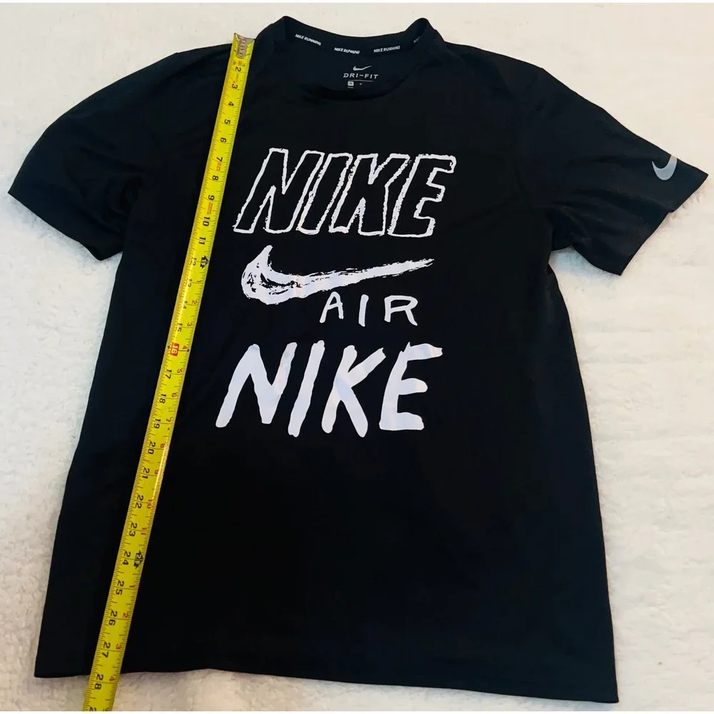 Nike Running Dri-FIT Shirt Mens Medium Black Nike Air Graphic Tee Short Sleeve